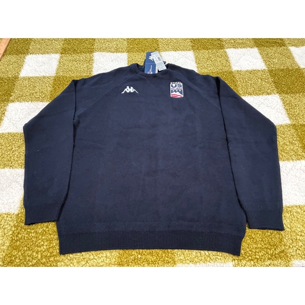 Kappa US Ski Team Gara Lambswool Knit Sweater Navy Blue XL 341R2BW